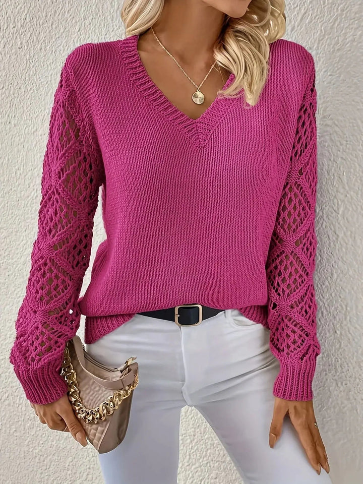 Olivia Sydney - Casual Knit Sweater with V-Neck