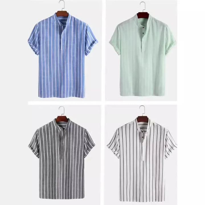 Olivia Sydney - Elegant Striped Short Sleeve Shirt