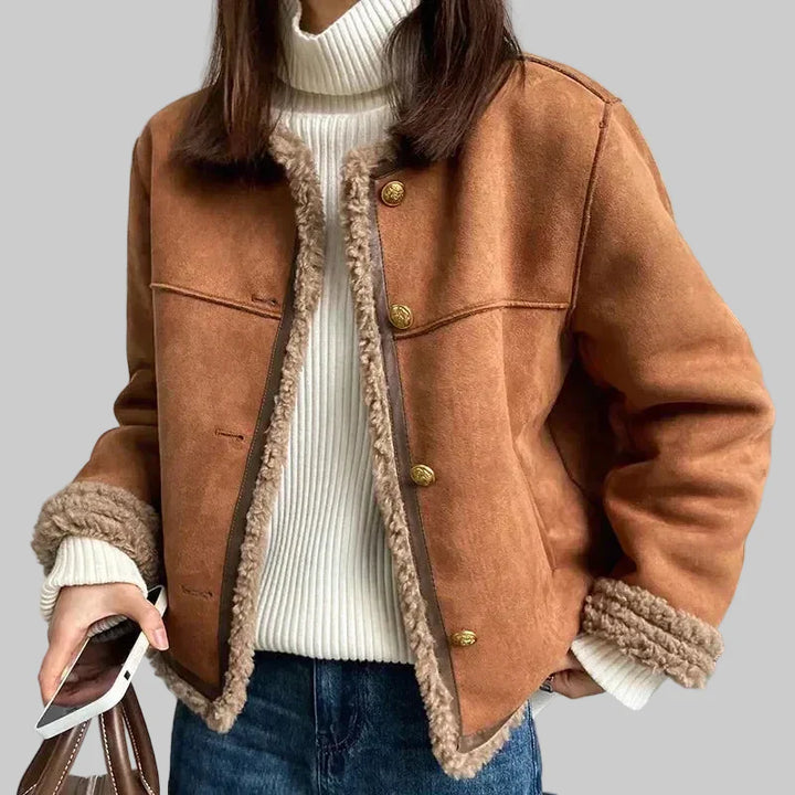 “Olivia Sydney - Lilian-Thouram Sherpa Trim Coat”