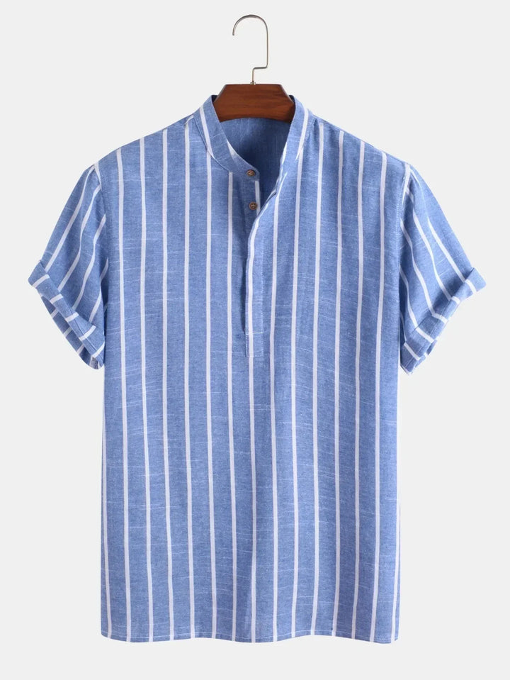 Olivia Sydney - Elegant Striped Short Sleeve Shirt