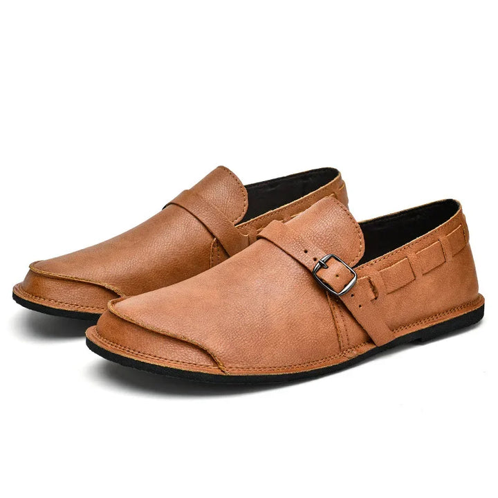 Olivia Sydney - Buckle Leather Loafers