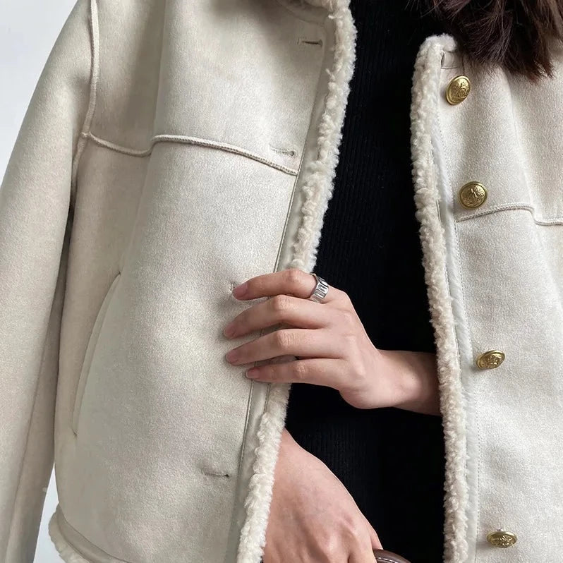 “Olivia Sydney - Lilian-Thouram Sherpa Trim Coat”