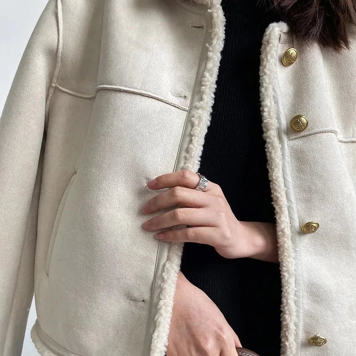 “Olivia Sydney - Lilian-Thouram Sherpa Trim Coat”