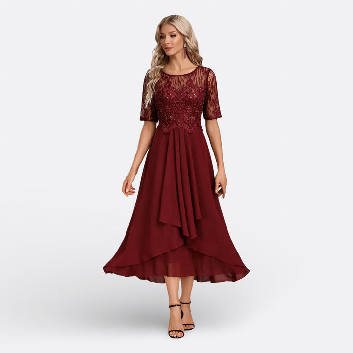 Olivia Sydney - Navy Blue Lace Short Sleeve Dress