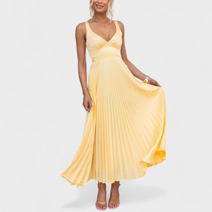 Olivia Sydney - Yellow Pleated Maxi Dress