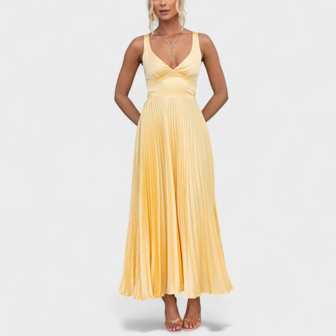 Olivia Sydney - Yellow Pleated Maxi Dress