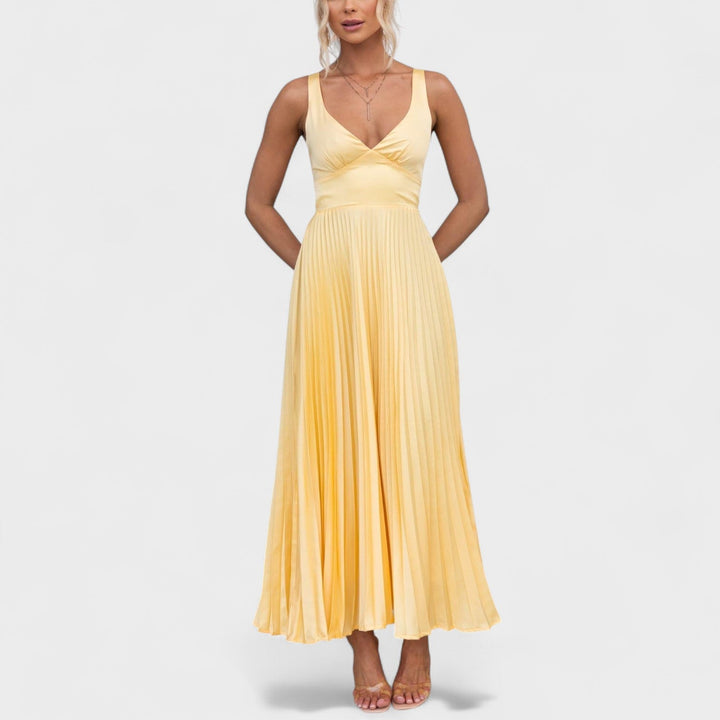 Olivia Sydney - Yellow Pleated Maxi Dress