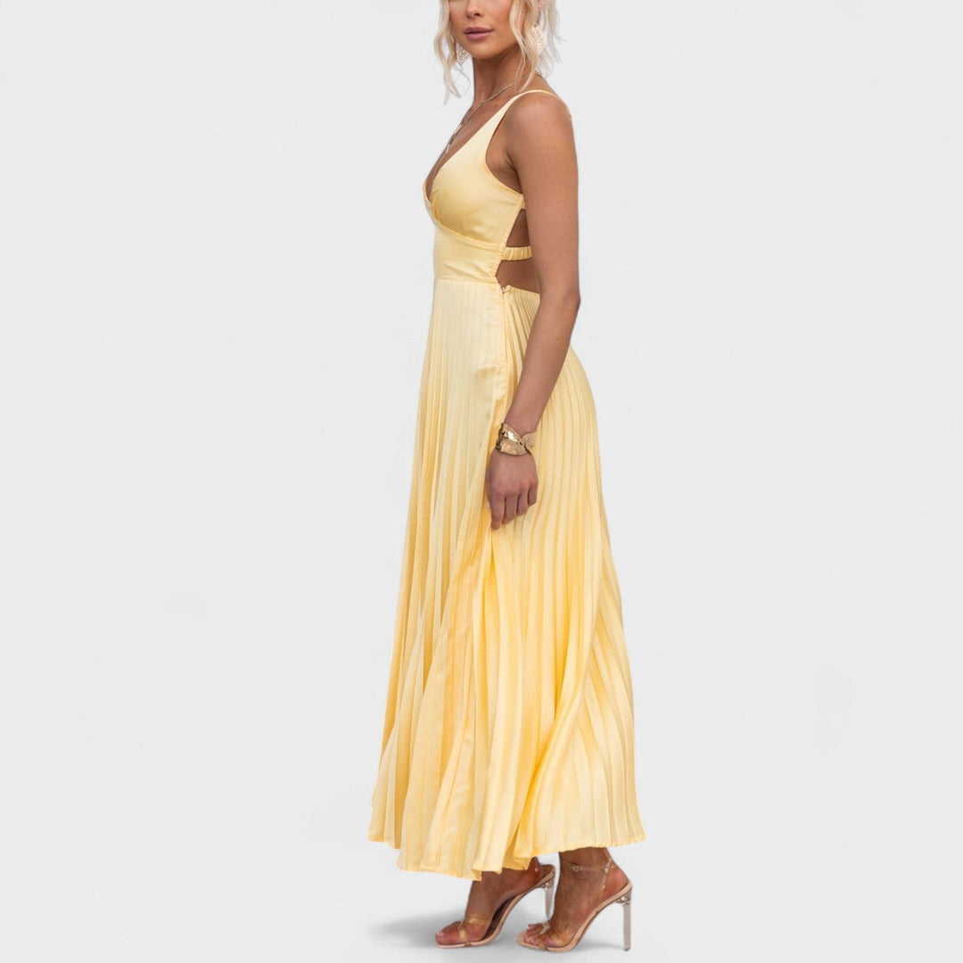 Olivia Sydney - Yellow Pleated Maxi Dress