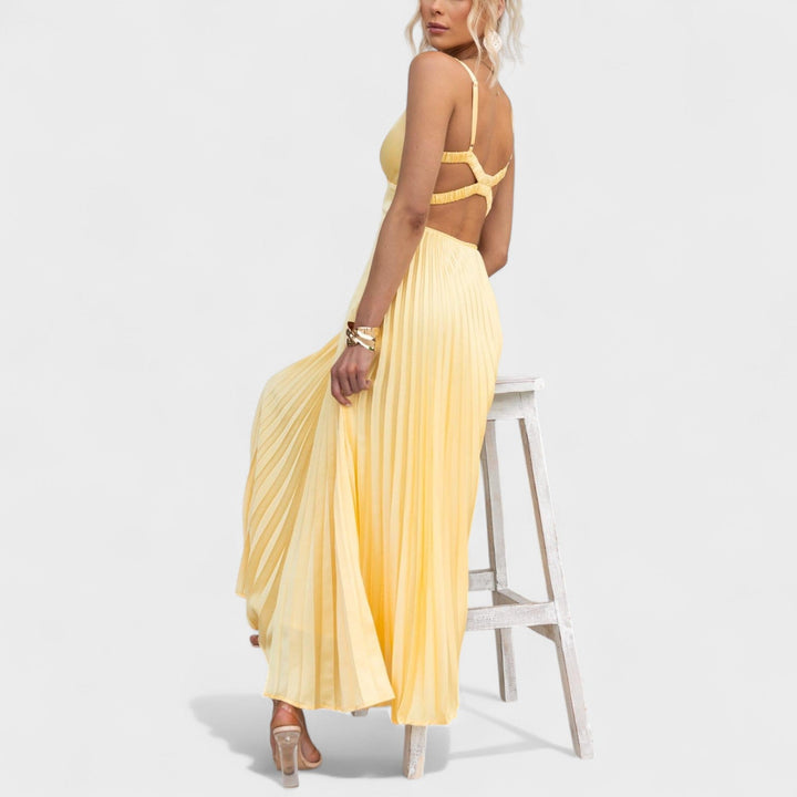 Olivia Sydney - Yellow Pleated Maxi Dress