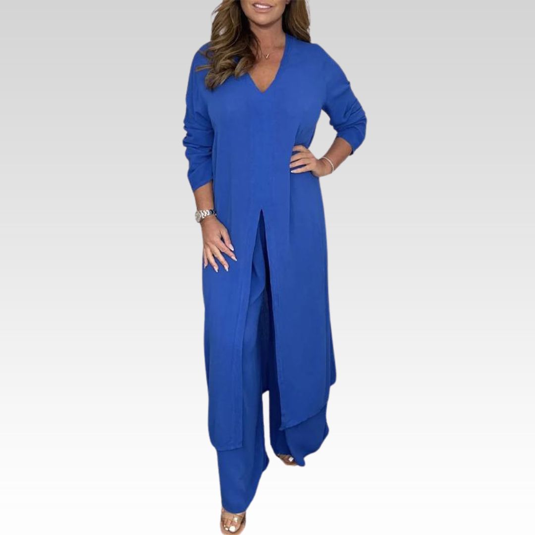 Olivia Sydney - Casual Two-Piece Set with V-Neck
