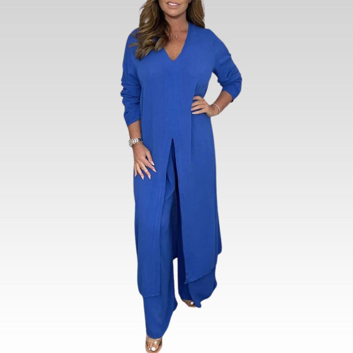 Olivia Sydney - Casual Two-Piece Set with V-Neck