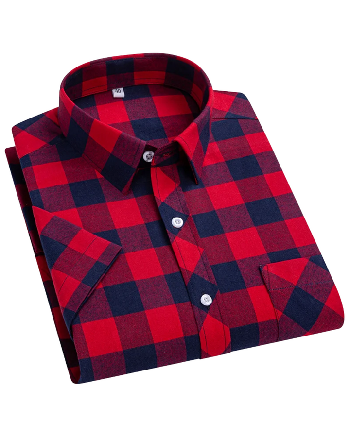 Olivia Sydney - Checkered Cotton Short Sleeve Shirt