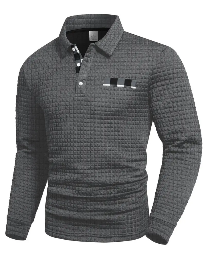 Olivia Sydney - Textured Polo Sweater