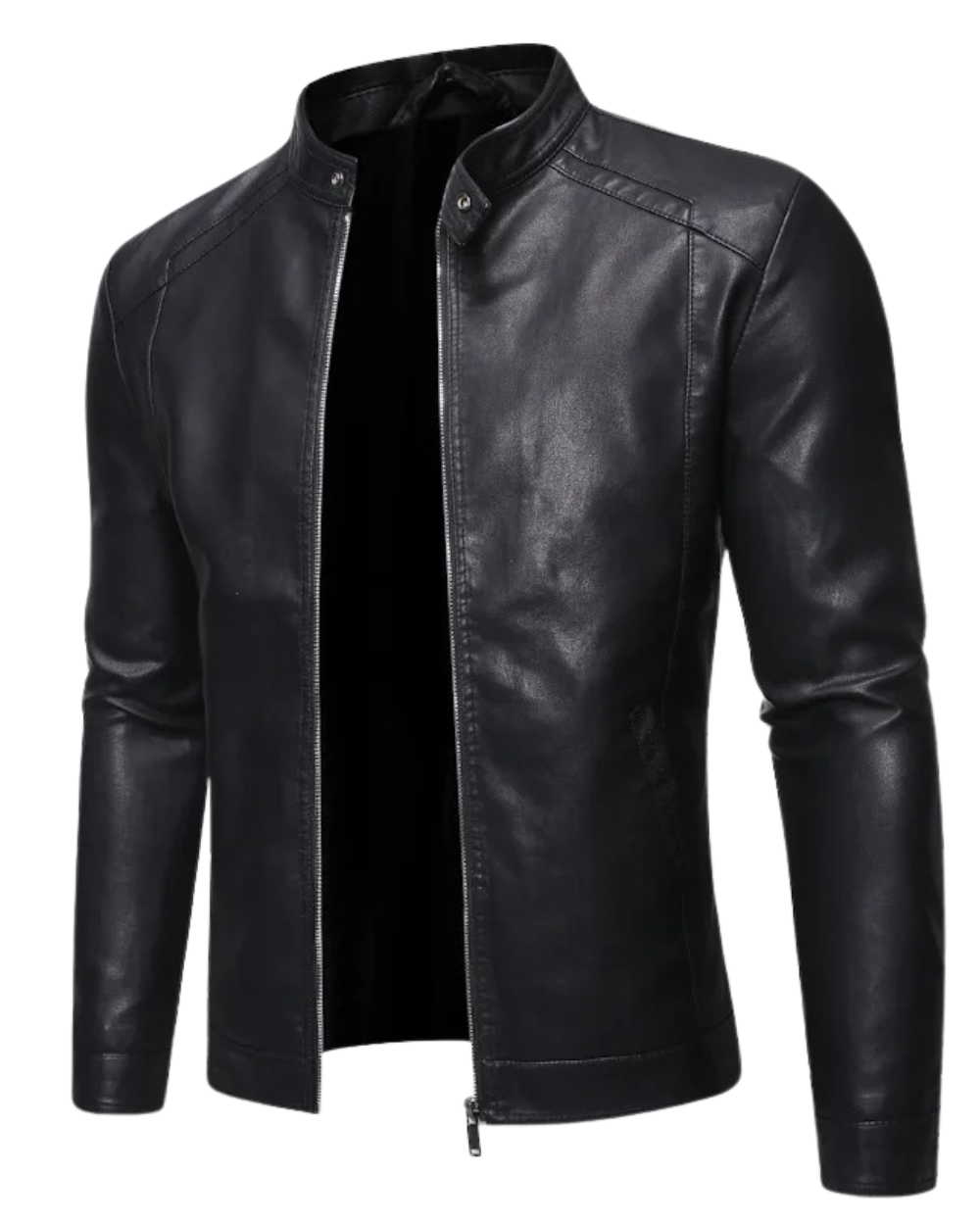 Olivia Sydney - Leather Jacket with Standing Collar