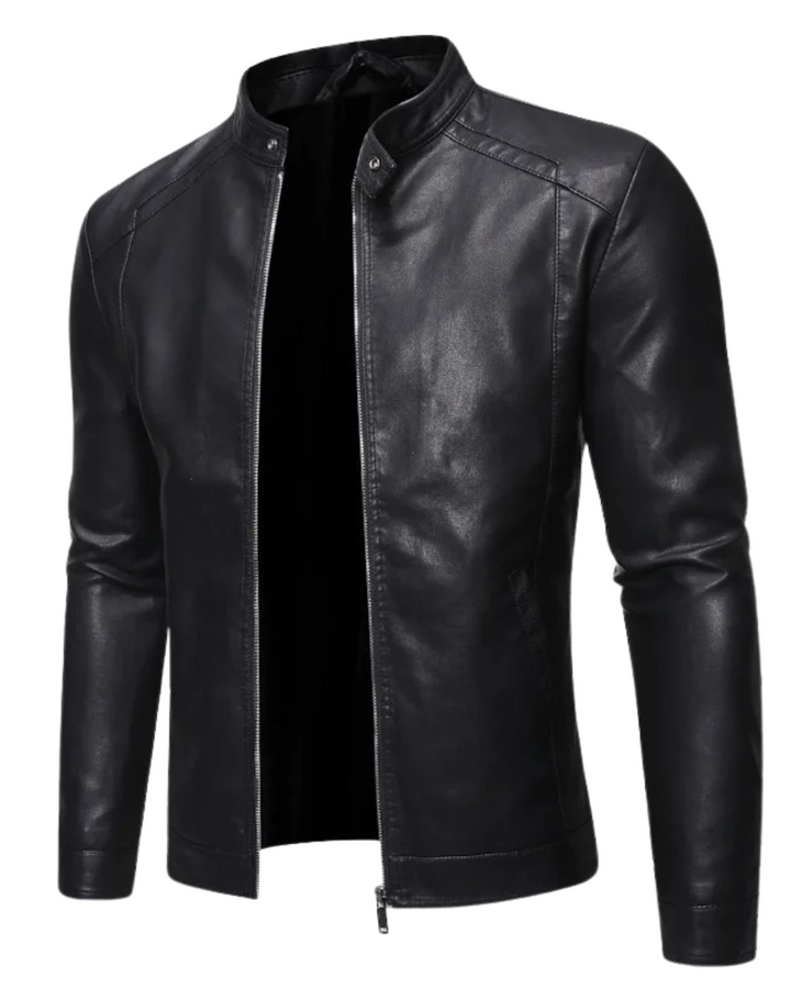 Olivia Sydney - Leather Jacket with Standing Collar