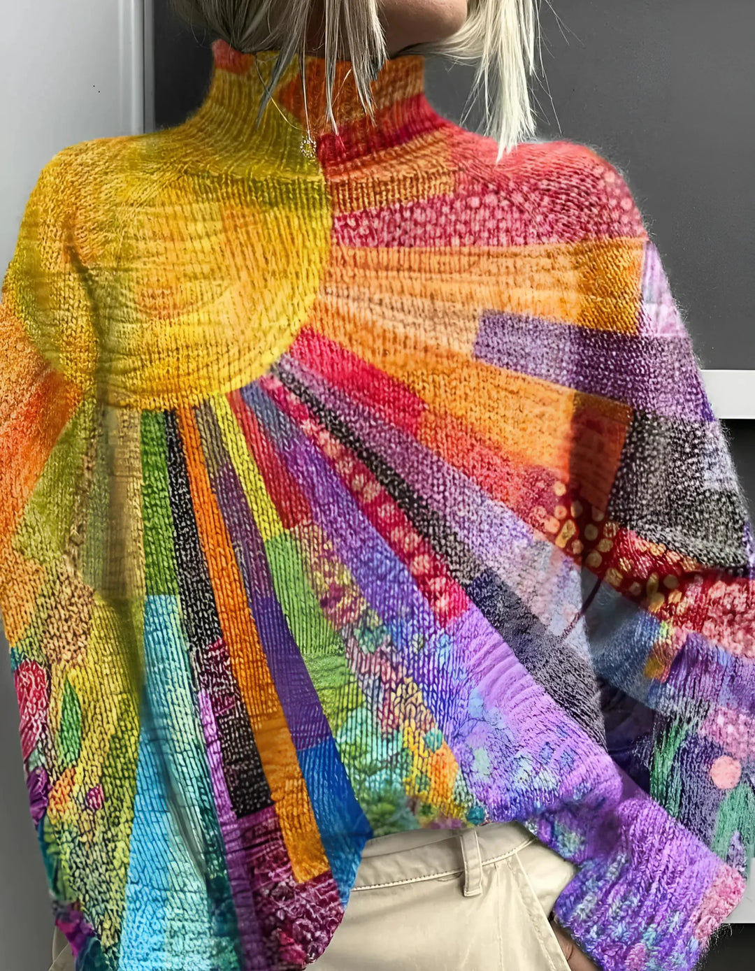 Olivia Sydney - Joyful and Colorful Turtleneck Sweater