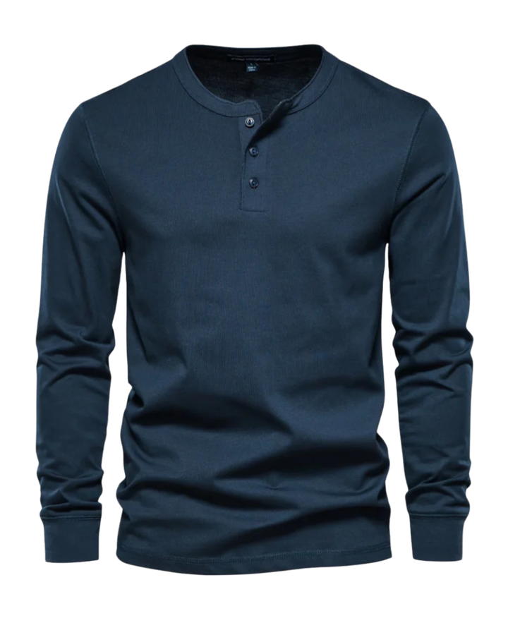 Olivia Sydney - Elegant Long Sleeve Cotton Henley Shirt