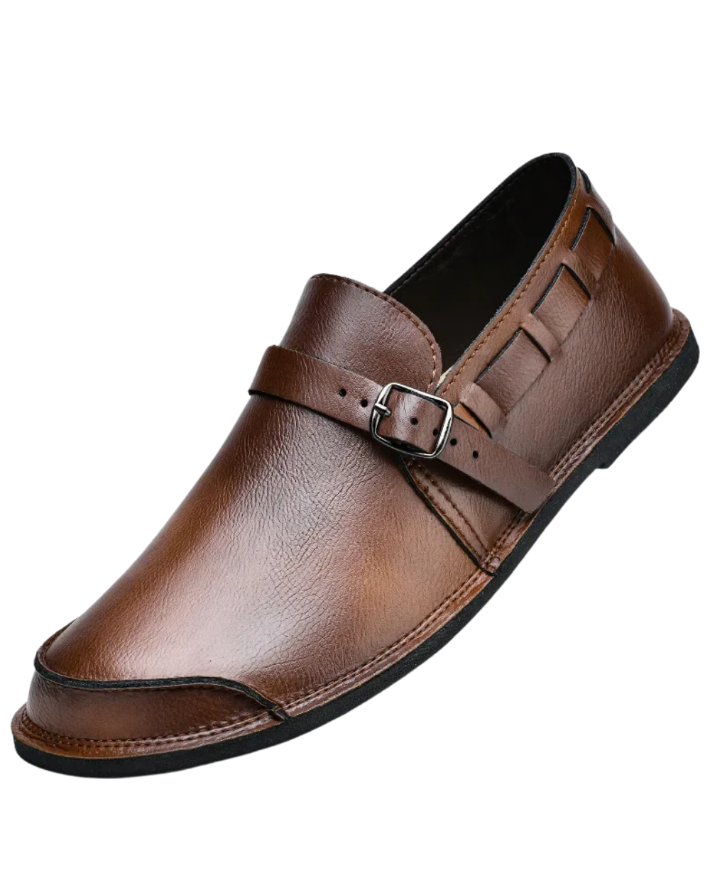 Olivia Sydney - Buckle Leather Loafers