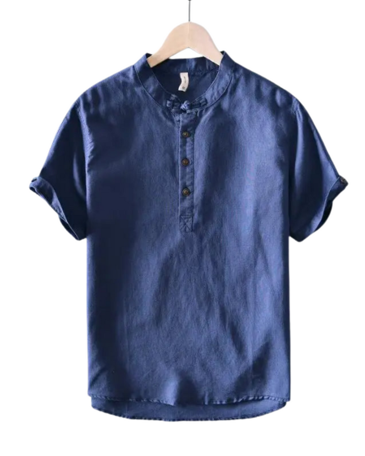 Olivia Sydney - Short-Sleeve Cotton Linen Shirt