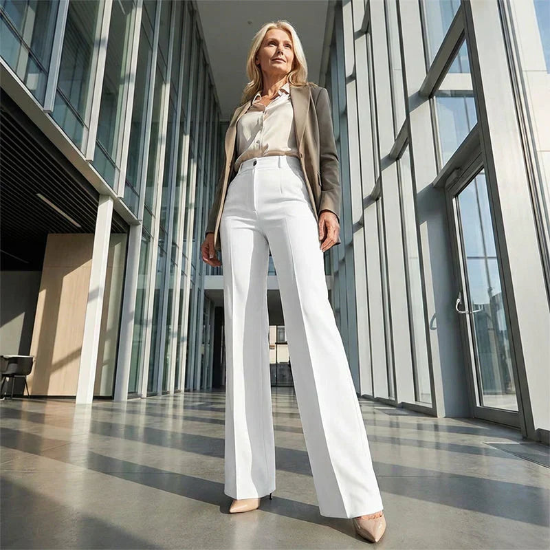 Olivia Sydney - Elegant High-Waisted Straight-Leg Trousers