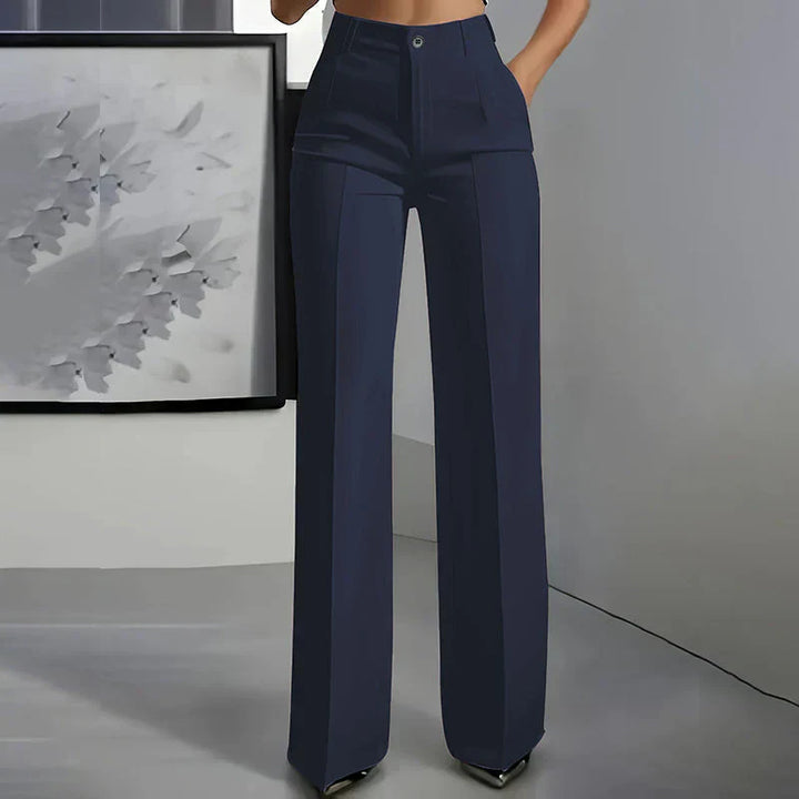 Olivia Sydney - Elegant High-Waisted Straight-Leg Trousers