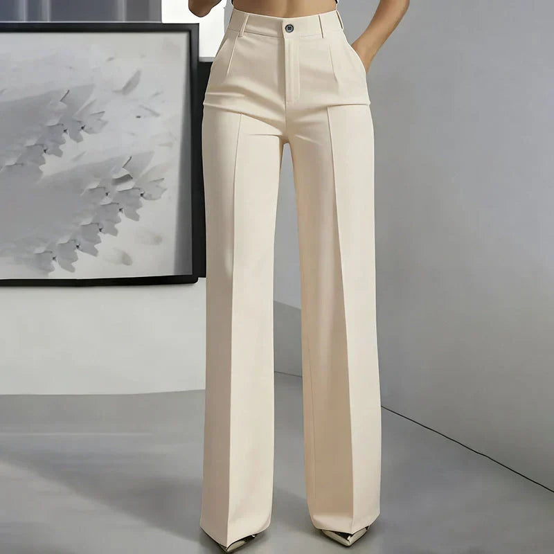 Olivia Sydney - Elegant High-Waisted Straight-Leg Trousers