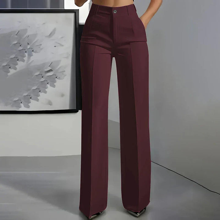 Olivia Sydney - Elegant High-Waisted Straight-Leg Trousers