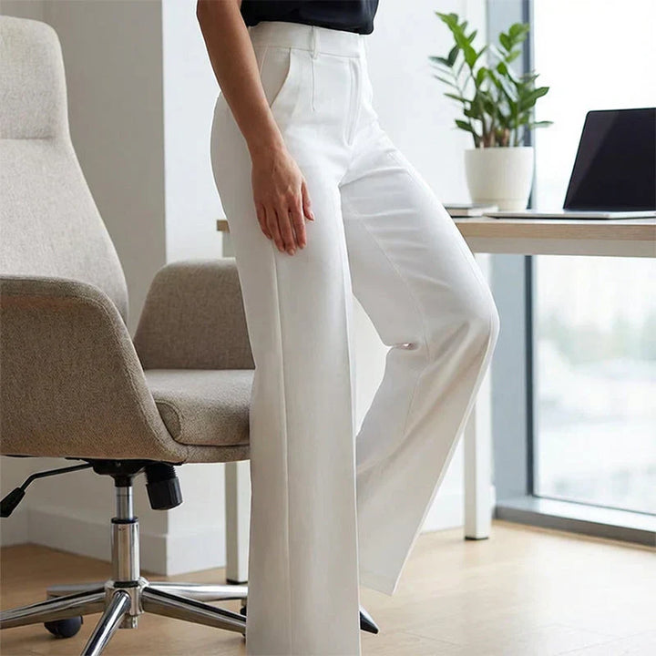 Olivia Sydney - Elegant High-Waisted Straight-Leg Trousers