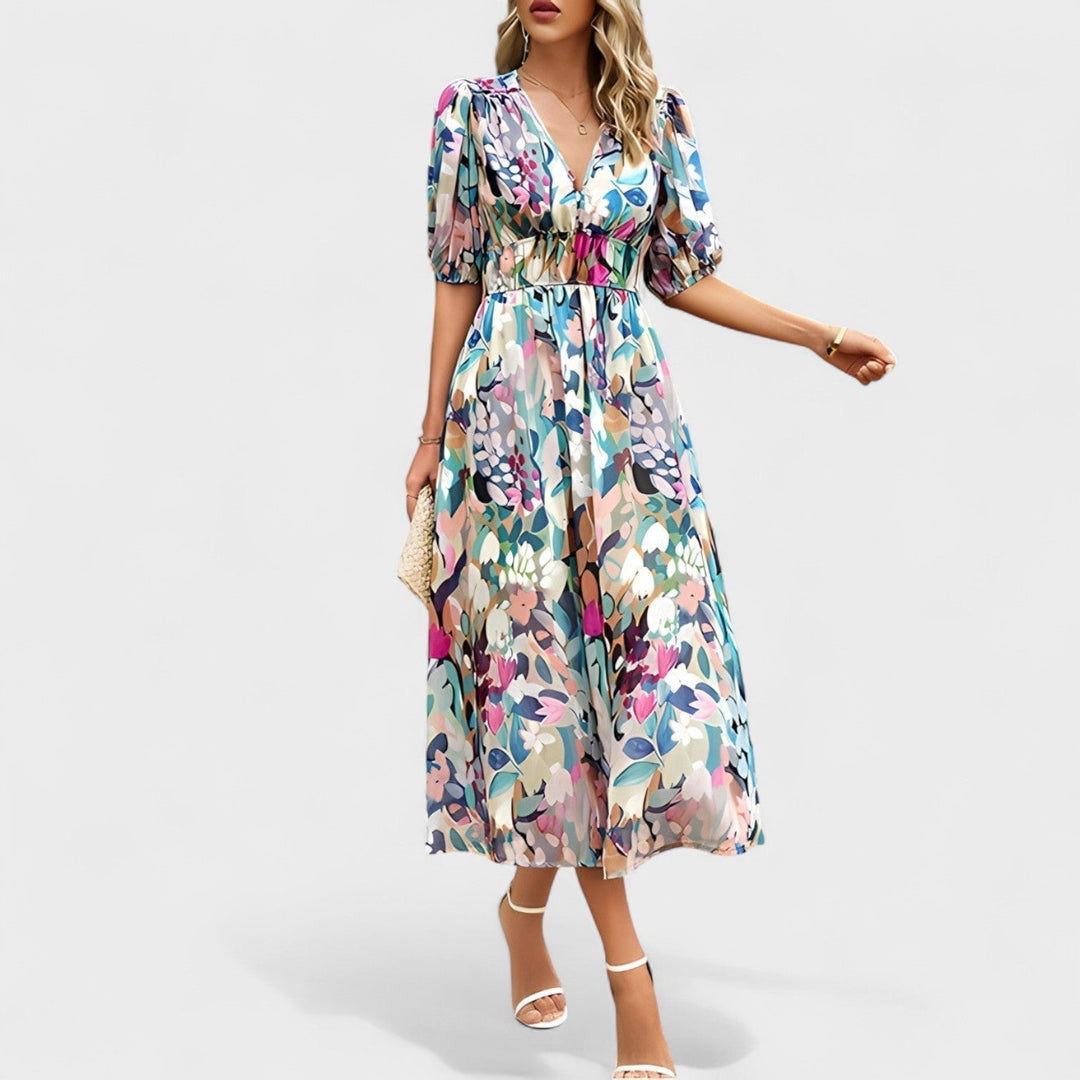 Olivia Sydney - Elegant Floral Midi Dress