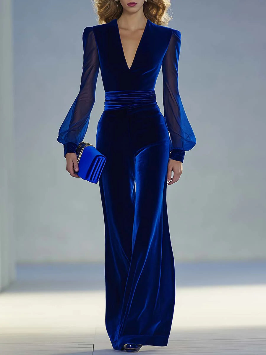 Olivia Sydney - Elegant Long Jumpsuit with V-Neck