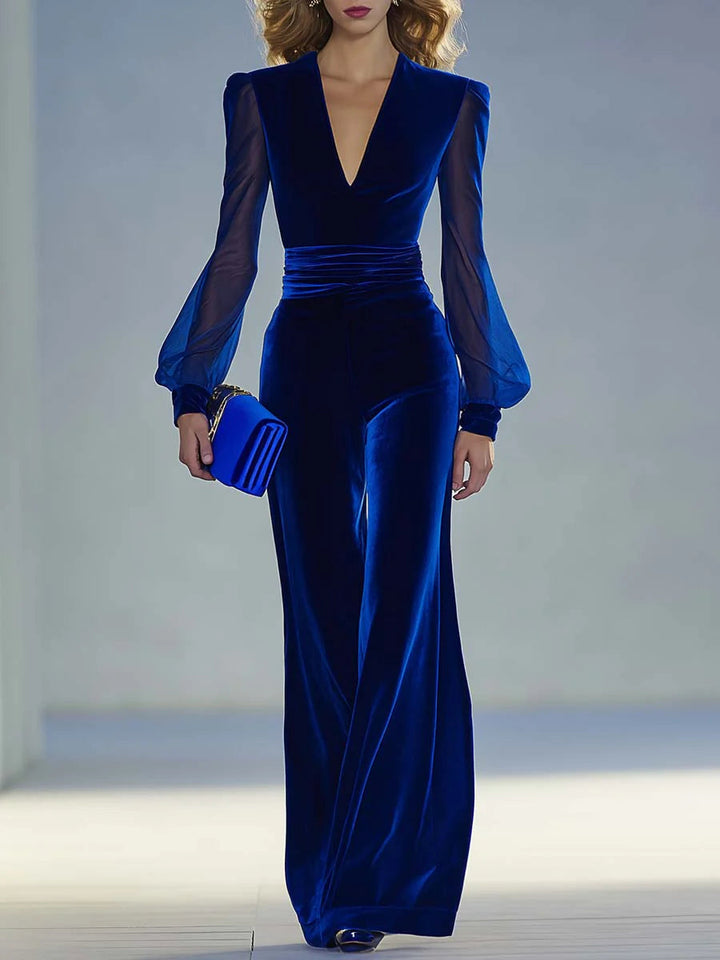 Olivia Sydney - Elegant Long Jumpsuit with V-Neck