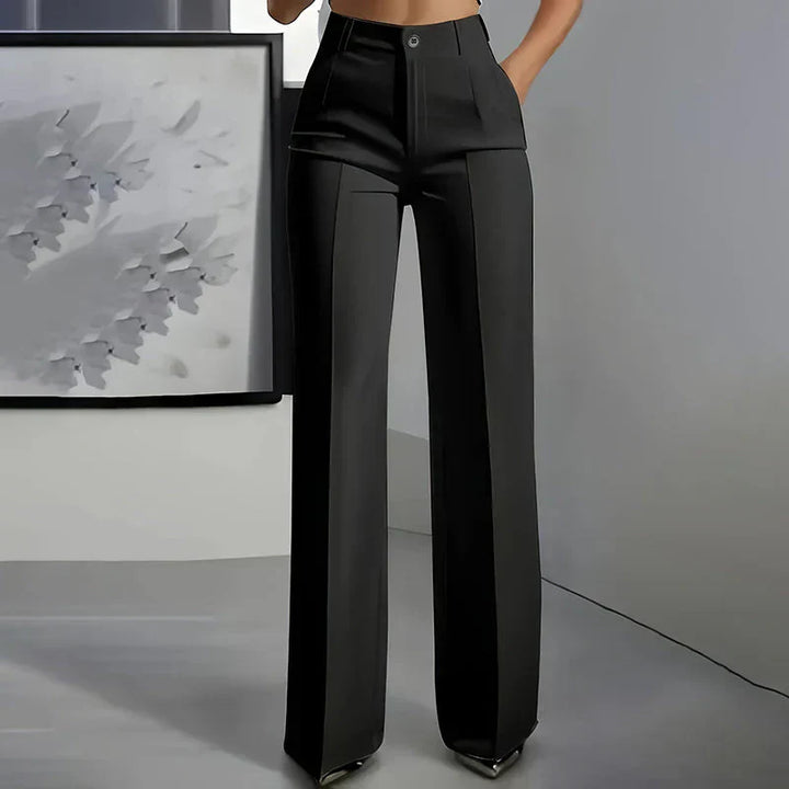 Olivia Sydney - Elegant High-Waisted Straight-Leg Trousers