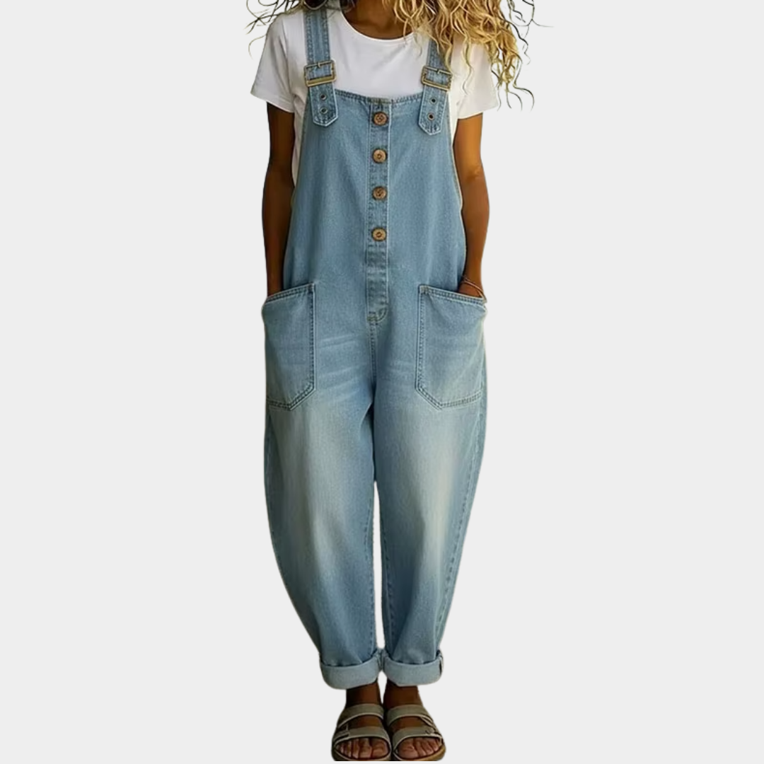 Olivia Sydney - Vintage Overalls in Soft Cotton with Denim Effect
