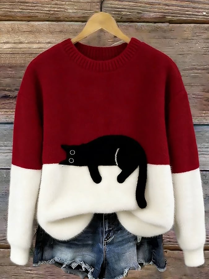 Olivia Sydney - Women's Cat Graphic Sweater