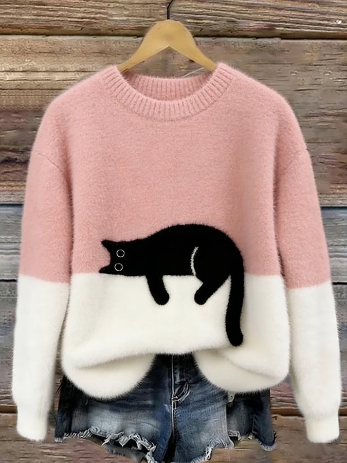 Olivia Sydney - Women's Cat Graphic Sweater