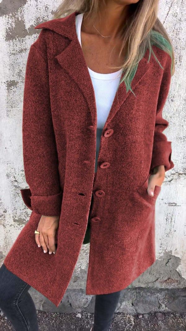 Olivia Sydney - Casual coat with lapels and single-breasted button closure