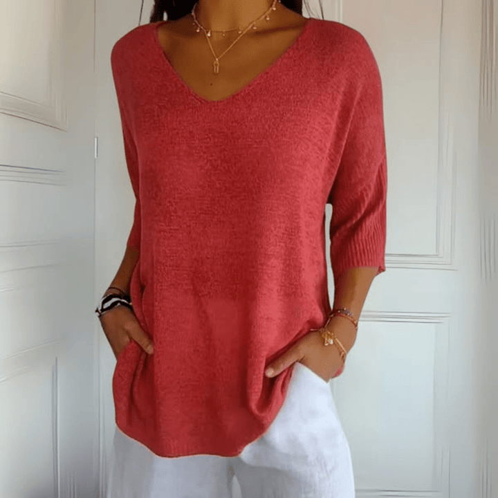 Olivia Sydney - V-Neck Knit Top