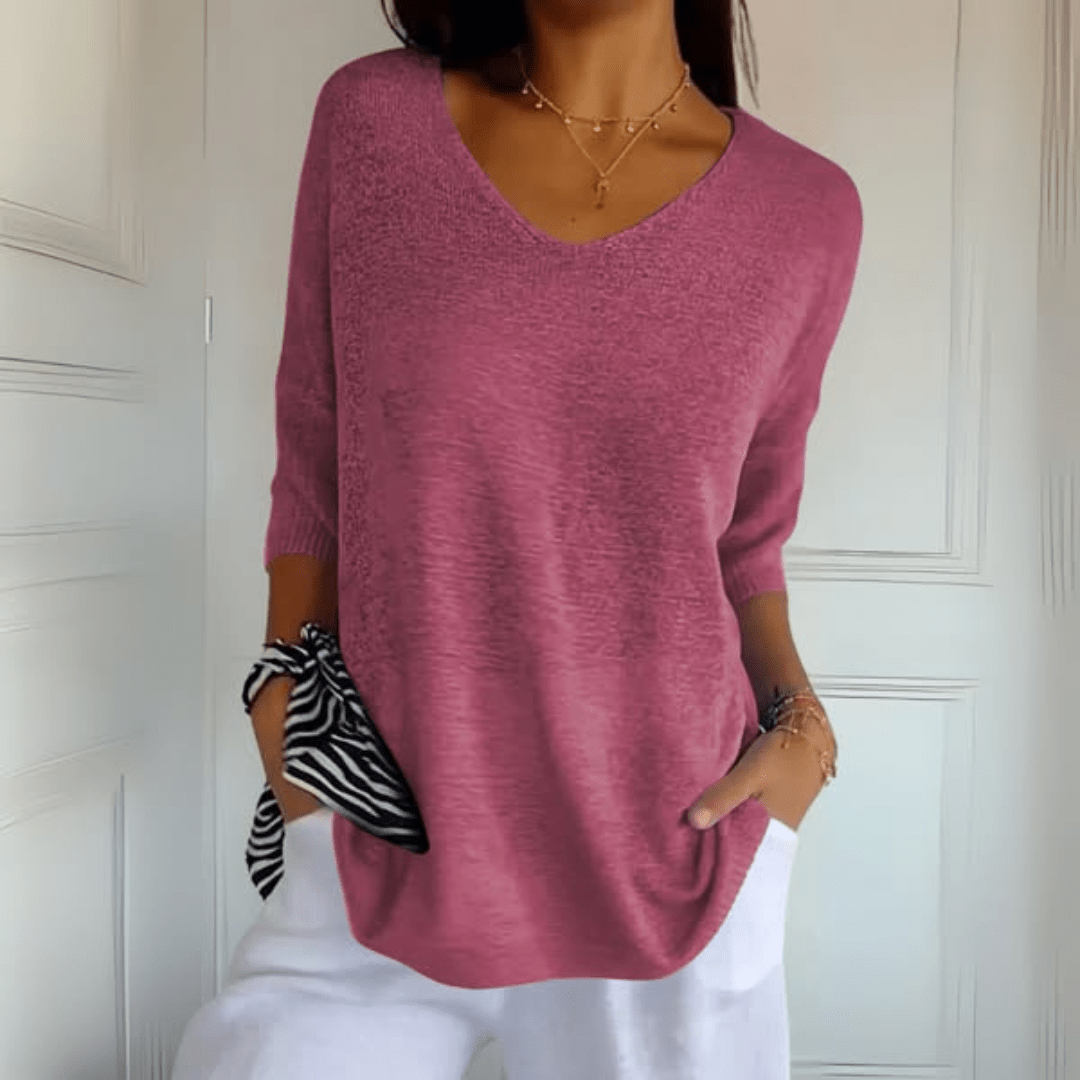 Olivia Sydney - V-Neck Knit Top