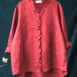 Lily | Bluza od pamuka i lana s volanima