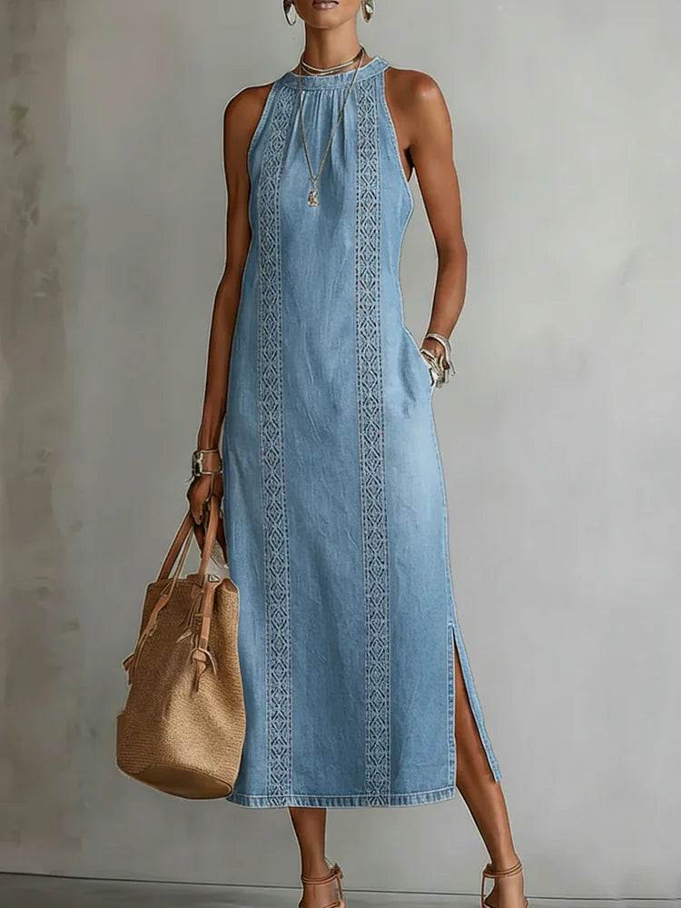 Olivia Sydney - Retro Lace Denim Dress