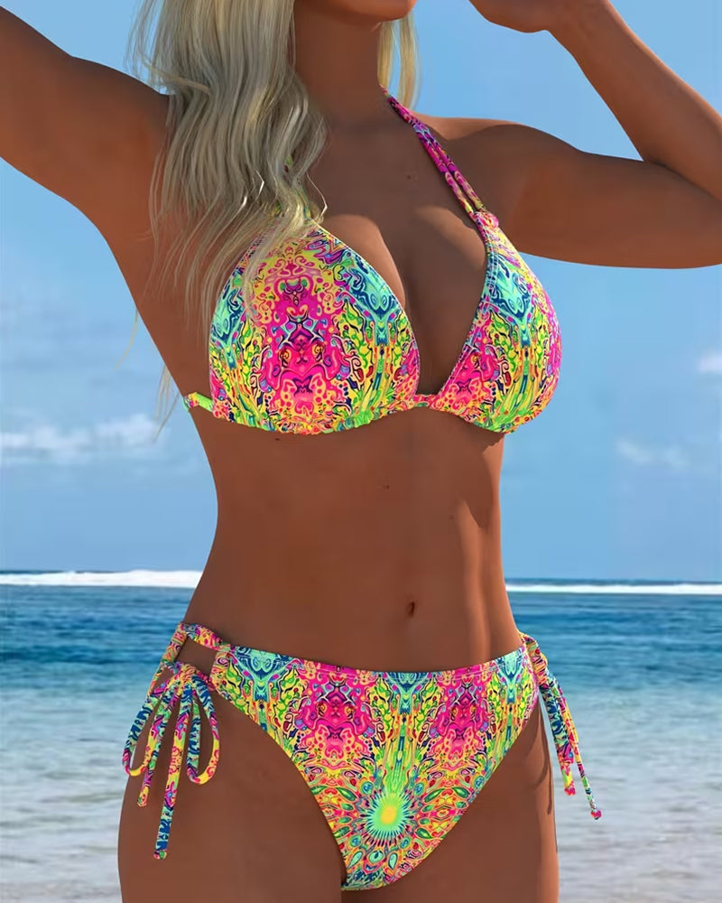 Olivia Sydney - Printed Halter Neck Bikini