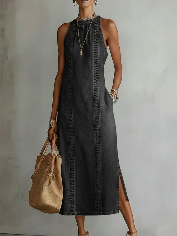 Olivia Sydney - Retro Lace Denim Dress