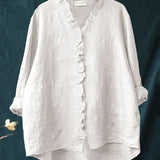 Lily | Bluza od pamuka i lana s volanima