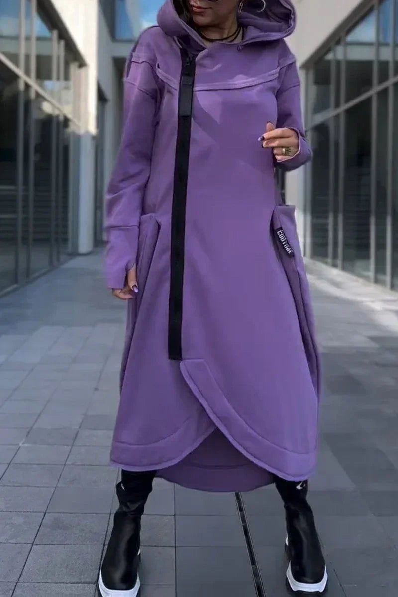 Olivia Sydney - Long Zippered Hoodie Made from Light and Breathable Fabrics