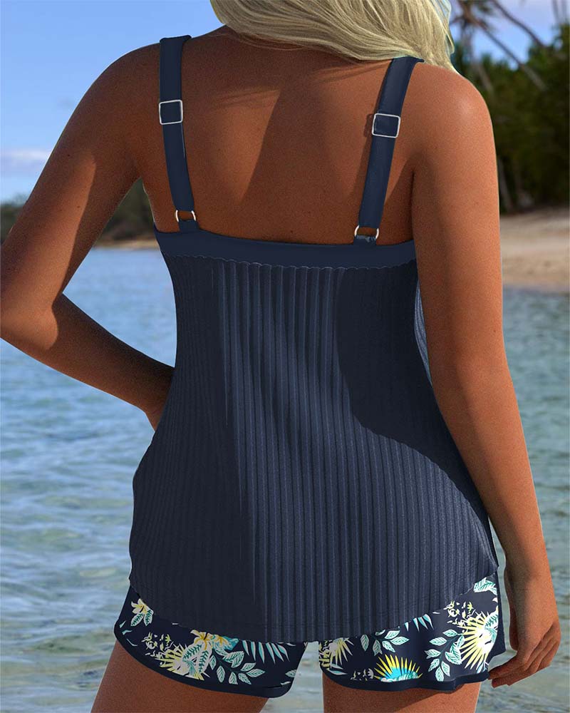 Olivia Sydney - Striped Tankini with Shorts