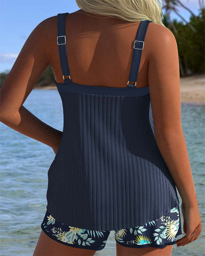 Olivia Sydney - Striped Tankini with Shorts