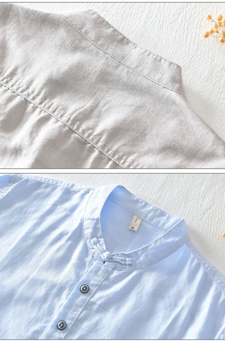 Olivia Sydney - Short-Sleeve Cotton Linen Shirt