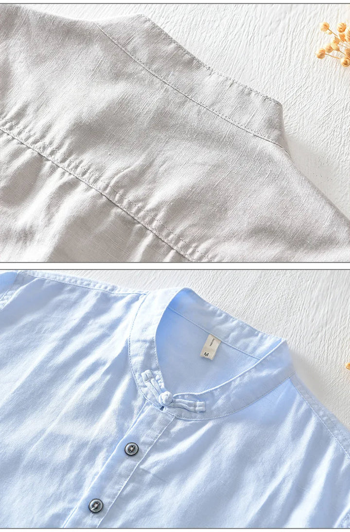Olivia Sydney - Short-Sleeve Cotton Linen Shirt