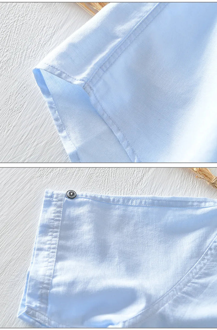 Olivia Sydney - Short-Sleeve Cotton Linen Shirt