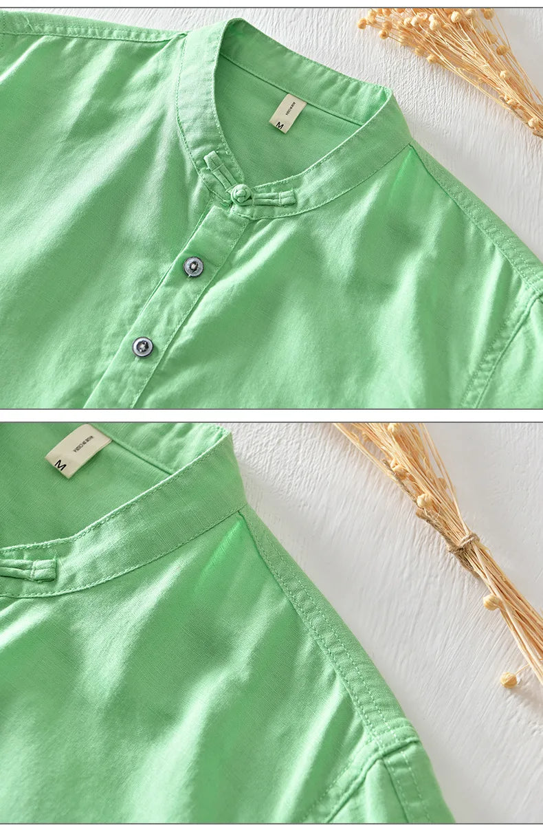 Olivia Sydney - Short-Sleeve Cotton Linen Shirt